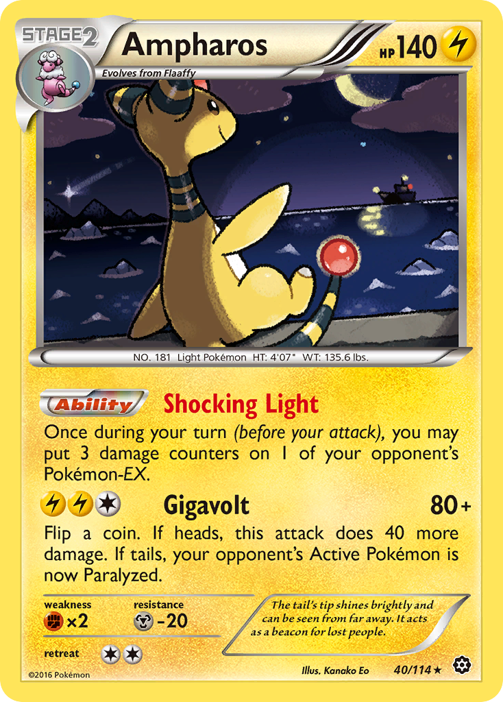 Steam Siege Non - Holo Ampharos #40/114